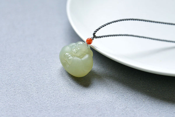 Natural White Hetian Jade Donut Pendant Nephrite Jade Necklace - Chine -  Lovfor
